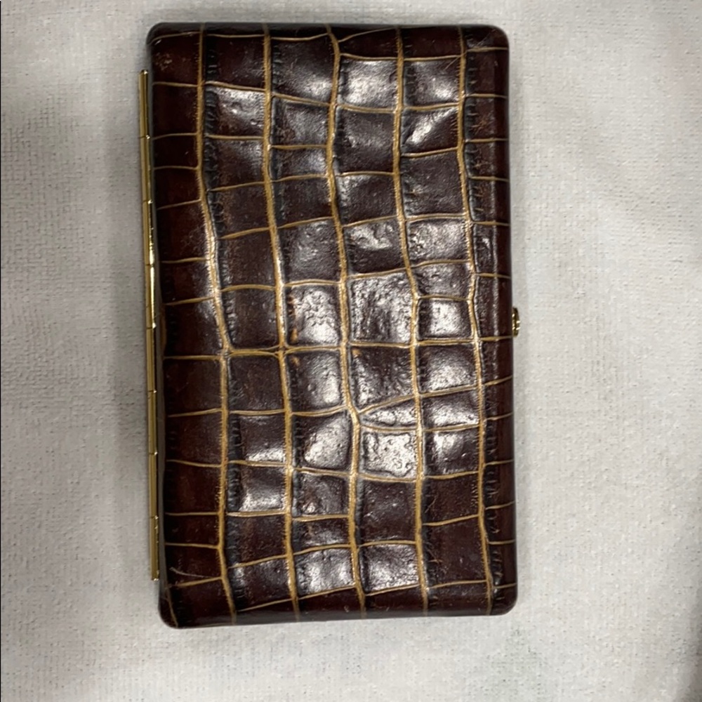 Abas Croc Patent Leather Wallet Clutch
